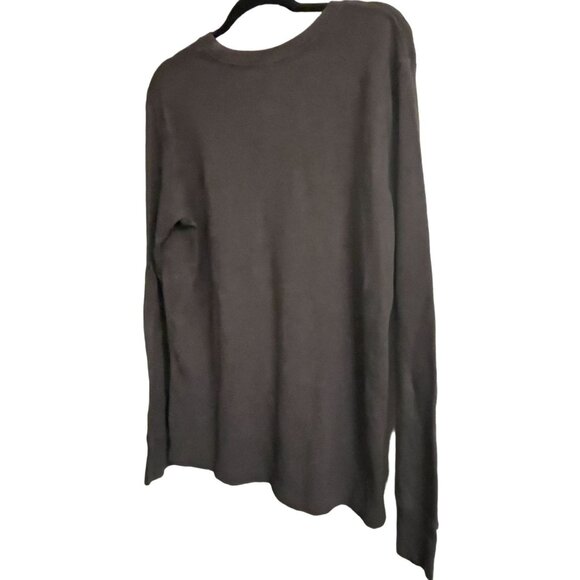 REAL TREE Mens Large 42/44 Olive Green Waffle Knit Long Sleeve Shirt - Picture 4 of 8